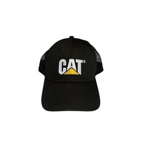 CAT CATERPILLAR BLACK WHITE SNAPBACK CAP TRUCKER HAT MENS NEW